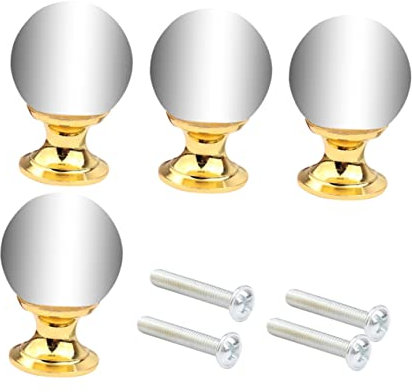 OSALADI 4 Ensembles Tiroir En Cristal Poignées De Tiroir Poignées De Meubles Anneau D'armoire Poignée De Porte En Cristal Bouton De Meuble Verre Rond Ancien Verre En Crystal Matériel