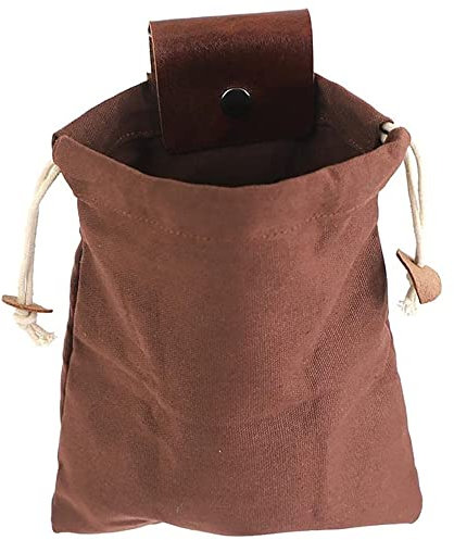 Jolsaawie PU Leder Gürtel Kleine Tasche Futtersuche Tasche Wachs Leinwand Obst Pflücken Tasche für Obst Berry Picking Futtersuche Tasche Rotbraun