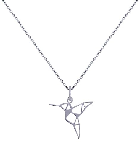 LES POULETTES BIJOUX - Collar de Plata 925 Colibrí Calado - taille 42 cm