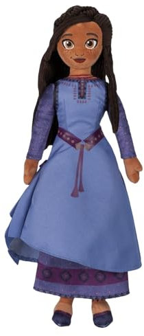 Disney Store Official Asha Plush Doll di Wish - Peluche dettagliato da 43,2 cm, regalo da collezione perfetto per fan e bambini, design incantevole dei personaggi