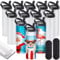 12 Pack Sublimation Tumblers Flat Edge Blanks Skinny Straight 20 oz, Stainless Steel Double Wall Insulated Water Bottles with Portable Handle & Straw Lids for Heat Transfer, White (FE-12P)