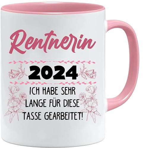 Lustige Ruhestand Geschenk Kaffeetasse für Rentnerin - Rentnerin 2024 Ich habe sehr lange für diese tasse gearbeitet - Witziges Abschiedsgeschenk zur Pensionierung - Geschenk zum Abschied.