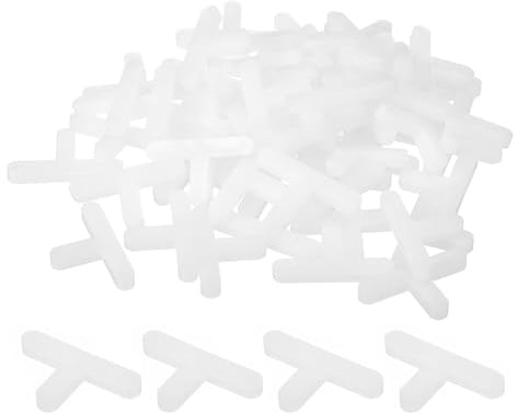 QUARKZMAN 200 Stück Wand- und Bodenfliesen Kunststoff T-förmige Abstandshalter Fliesenwerkzeuge 4 mm 5/32 Fliesenabstandshalter für die Installation von Keramikfliesen, weiß