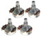 FLEOR 12PCS volle Größe A250K B250K Potentiometer Gitarrenton Lautstärke Regelpotis Durchmesser 24 mm, Länge 18 mm, gerändelte, geteilte Welle (Satz mit 6A6B)