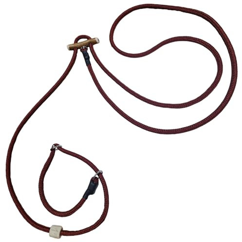 Themahund Umhängeleine Moxonleine mit Zugstopp 8mm (260 cm, Rot - Bicolor)