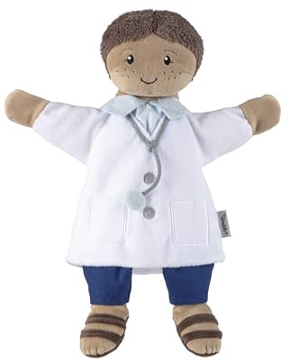 Sterntaler Handpuppe Arzt - weiches Kinder Spielzeug zum Puppentheater, Erzählen, Kuscheln & Sprachförderung – perfekter Spielkamerad & Geschenkidee, weiß