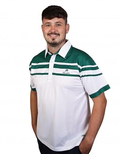 Henselite Style 22 Men's Bowls Polo, Color - White Green, Size- M