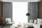 Epinki Grau Vorhang Blickdicht Muster 2er Set, Einfarbig Vorhänge für Fenster, Ösen Gardinen Polyester für alle Fenster und Jahreszeiten, Jeder B 102 x H 160cm