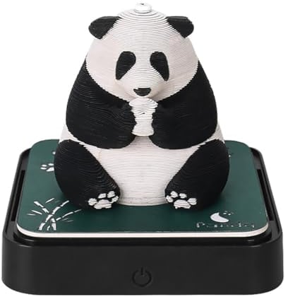 JUFUM 3D Art Kalender 2024, Zeitmesser Kalender Panda Memo Pad Rip Paper Carving DIY Sticky Note Easy to Use