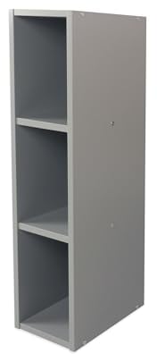 Puckdaddy Mikkel | Stauraumregal kompatibel mit IKEA Malm Kommoden | 19x30x75cm | Regal aus Holz in Grau | Kommoden-Fächerregal für Wickelkommoden | Wickeltisch-Regal zur Kinderzimmer-Aufbewahrung