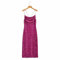 Abito a Spacco Decorato con Paillettes Decorate con Cinturino Versatile per Le Nuove Donne Primaverili-Fucsia-M
