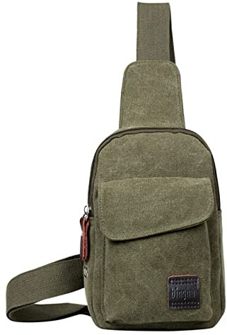 LOIJMK Kofferraum Taschen Canvas Satchel Casual Body Handtasche Messenger Umhängetasche Nordlicht Taschen Original (Green, One Size)