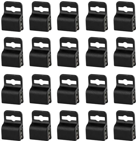 Gripper Kartenhalter aus Kunststoff, Klemmform, für Ausweishalter, Smartcards und Chip-Swipe-Karten, Schwarz, 20 Stück