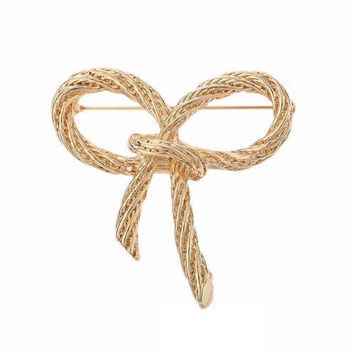 Itkcozcg Bijou tendance, broche torsadée moderne avec nœud papillon, accessoire de robe tendance pour un usage quotidien, rendez-vous galant, fête, Couleur dorée#, taille unique