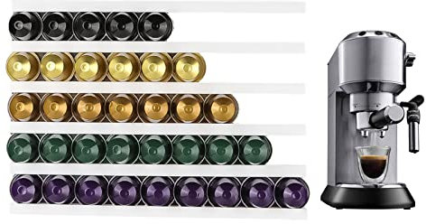Lazyspace Lot de 6 supports de rangement pour capsules de café Tassimo, support magnétique auto-adhésif à double usage, montage mural, sans perforation