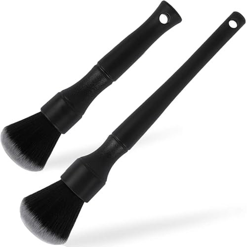 ZJCANGLIU 2 Piezas Cepillo Limpieza Coche,Cepillo Coche,Cepillo Detailing Coche,Cepillo Suave para Limpieza Interior de Coche,Uso húmedo y seco,para Interior del Coche,Mueble,Teclado (17 + 24cm)