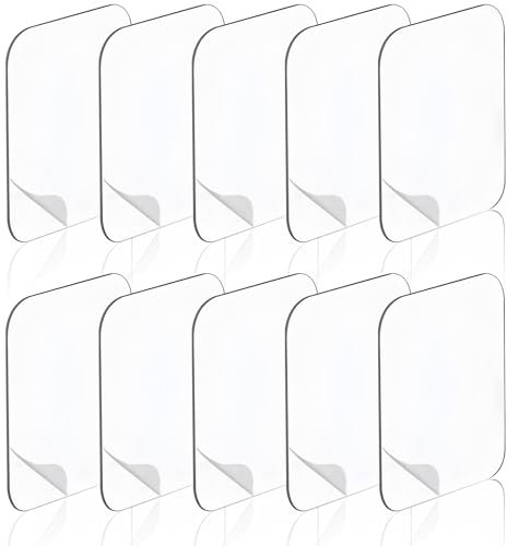 10Pcs Clear Double Sided Adhesive Pads,6x6cm Strong Sticky Tape,Nano Gel Double Sided Sticky Pads,Self-Adhesive Heavy Duty Stickers,Traceless Mounting Tape ,Fixer For Walls Floors Glass Picture Frame