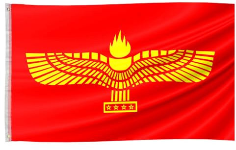 Murago - Aramäische Fahne ca. 60 x 90cm mit Ösen - Aramäer Suryoyo Flagge klein Hissflagge Hissfahne