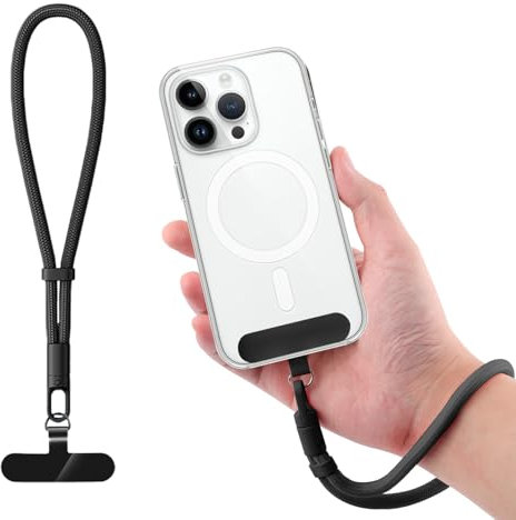 Phone Wrist Strap, Cell Phone Wristlet Strap Simple Phone Lanyard Wrist Comfortable Cellphone Lanyard with Tether Tab for iPhone and Most Phone Case (Black)