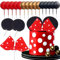 Maus Kuchen Topper rot Bogen Ohren Kuchen Dekorationen für Mädchen Geburtstag BabyDusche Party Supplies