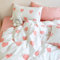 Nayoroom Bettwäsche 135x200 Weiß mit Rosa Herzen Bettbezug 2er Set Mädchen Pink Herz Aesthetic Cute Renforce Mikrofaser Herzmotiv Pinterest Deckenbezug mit Reißverschluss und 1 Kissenbezug 40x80