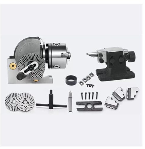 Testa divisoria universale di precisione a 3 griffe con testa divisoria da 4 pollici for tavola rotante della fresatrice(With Tailstock)