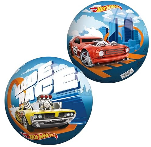 Hot Wheels Bunter Gummiball 23 cm, leicht, STRANDBALL, ZUM Spielen, FÜR Kinder AB 10 Monaten (Hot Wheels)