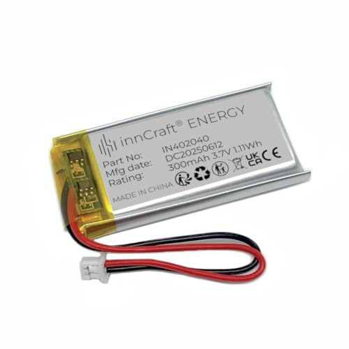 Lithium Polymer Akku innCraft Energy 300mAh 3.7V, 40x20x4 Modell 402040 2P Molex 51021-020 1.25mm Anschluss