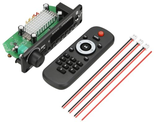 Fpreeza 2x100W 12V Amplificador Reproductor de Audio Bluetooth 5.0 Placa Decodificadora de MP3 Reproductor de MP3 Módulo de Radio FM para Automóvil TF Micrófono USB Grabar Llamada