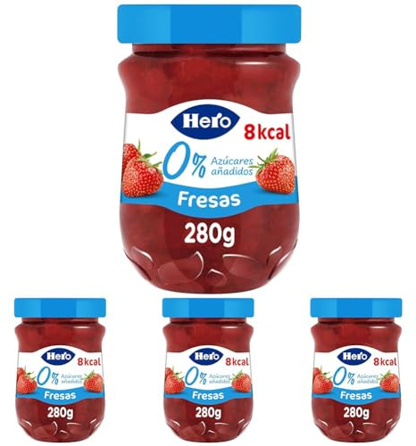 Hero Diet Mermelada de Fresas 280g (Paquete de 4)