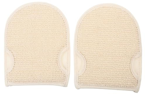 HEATSHAKING 2stücke Exfoliating Bath Gloves Doppelseitig Peelinghandschuhe für Dusche Körperpeeling Sanftes Entfernen Abgestorbener Haut für Nacken Schultern Füße aus Hautfreundlichem