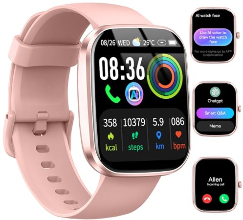 AI Smart Watch, 1.91HD 2026 Smartwatch Men Women with ChatGPT, AI Voice | Bluetooth 5.4 Call, 200+Watch Face, SPO2/Heart Rate/Sleep Monitor, 115+Sports IP68 Waterproof Fitness Tracker for Android iOS