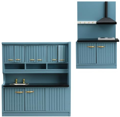 Milageto 3 Piezas Cocina Casa Muñecas Realista Muebles Cocina en Miniatura Verdaro para Coleccionistas