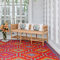 FAB HAB Vintage Boho Kilim Tapis d'extérieur - Lhasa Orange & Violet - résistant à l'eau, ne Fade Pas, réversible - Plastique recyclé Premium - terrasse Balcon Cuisine entrée Patio - 180cmx270cm