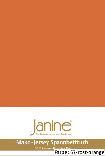 Janine Spannbettlaken Jersey 5007, Gr. 100x200 cm, Fb. 67 rost-orange, Mako-Feinjersey