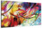 B&D XXL - Tableau décoratif abstrait 135x45 cm - Impression sur toile colorée - Décoration murale pour salon et chambre - Blanc orange rouge bleu - Abstraction colorée a-A-0001-b-b