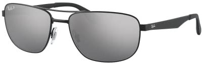 Ray-Ban Unisex RB3528 Sonnenbrille, Schwarz (Gestell: schwarz Glas: polarisiert Silber verspiegelt 006/82), X-Large (Herstellergröße: 61)