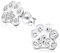 Laimons Mädchen-Ohrstecker Ohrringe Kinderschmuck Hundepfote Pfote mit Glitzer aus Sterling Silber 925 (Weiß)