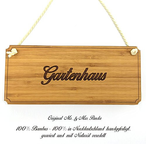 Mr. & Mrs. Panda Türschild Gartenhaus - Geschenk, Wandschild, Graviert, Landhaus, Küchenschild, Geschenkidee, Shabby, Holzschild, Holztafel, Schild