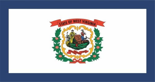 Kiwistar - Aufkleber - West Virginia Charleston - Bundesstaat USA Autoaufkleber Sticker State Flagge