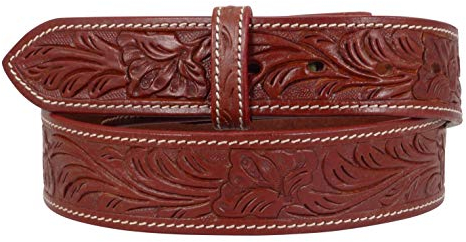 Thor Equine Western Gürtel Floral Tooled Ohne Schnalle Cowboy Cowgirl Chesnut 30