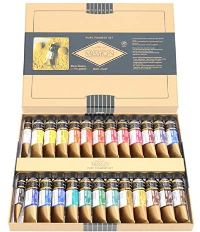 Mijello Mission Gold Class Pure Pigment Aquarelle MWC-1524P, 15 ml x 24 couleurs (7 ml x 2 pièces)