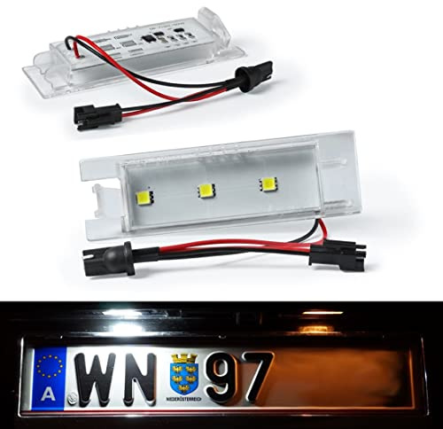 Do!LED LED Kennzeichenbeleuchtung kompatibel mit Adam Zafira B 2005-2011, Astra H 2004-2009, Corsa D 2006-2011,Insignia 2008-2013 mit E-Prüfzeichen Xenon Optik (3x5050 SMD)