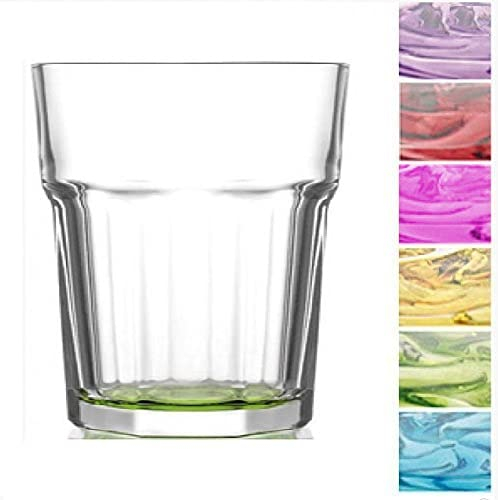 Lav Gläser Set, farbig/Cocktailgläser/Trinkgläser/Wassergläser/Coral Retro Design (6er Set á 250ml)
