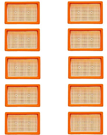 10 filtri a pieghe piatti, per aspirapolvere multiuso Kärcher + aspirapolvere a umido/secco | MV4 + MV5 + MV6 + WD4 + WD5 + WD6 | come 2.863-005.0 WD 4-6 e MV 4-6