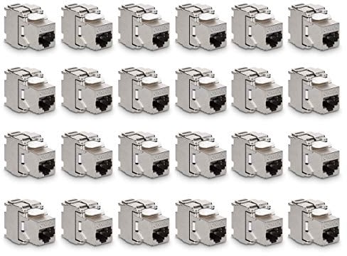 kwmobile 24x Module Keystone Catégorie 6A - 24 Modules de Brassage pour Branchement Câble RJ45 Raccord Blindé - Connexion à Panneau de Brassage