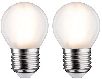 Paulmann 2er Pack LED Tropfen, Ø 45 mm, 5W = 40W, E27, 470 lm, matt, 2700 K