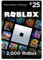 Carte Cadeau Roblox - 2,000 Robux (article virtuel exclusif inclus] (Code digital pour ordinateur, téléphone, tablette, Xbox One, Xbox Series X|S, Oculus Rift et HTC Vive)