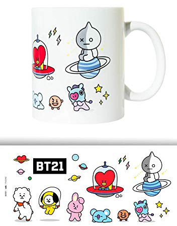 Erik BT21 Tasse - Kaffeebecher Tasse Kaffee und Tee - Offizielles BT21 Merchandising - Größe : 9,5 cm x 8 cm - Fassungsvermögen : 350 ml - Offizielle Lizenz - BT21 Fanartikel