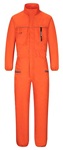 Yukirtiq Men's Work Boiler Suit Coverall Mechanics Boilersuit Stand-up Collar Garage Overalls